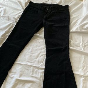 J BRAND Black Corduroy Flare bottom Jeans sz 27